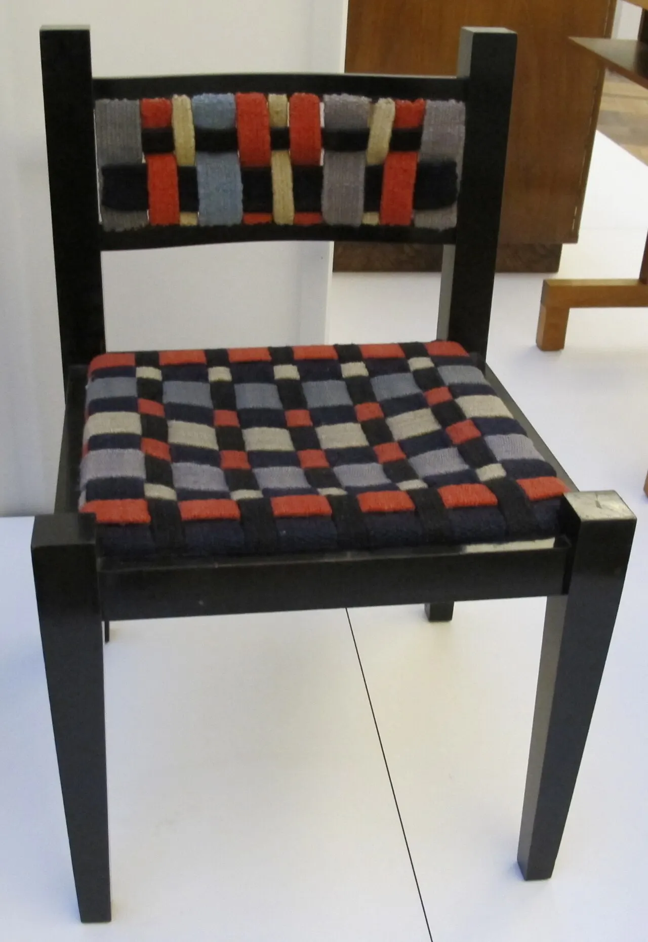 Marcel breuer con stoffe di gunta stölzl, sedia, 1922