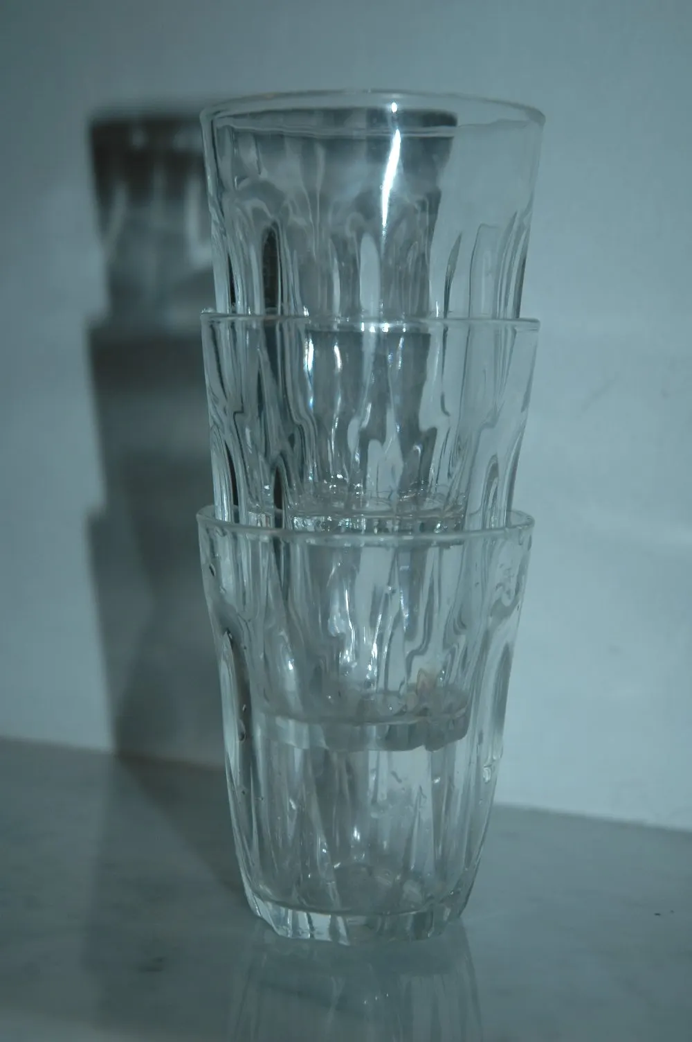 Deux verres Duralex modèle Provence, vus de face
